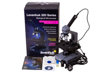Image of Levenhuk D320L BASE 3M Digital Monocular Microscope, Optical Glass, 40-1000x, 23.2mm, Grey/Black, Middle, 73812