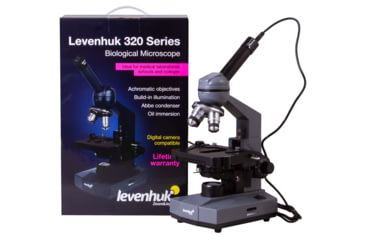 Image of Levenhuk D320L BASE 3M Digital Monocular Microscope, Optical Glass, 40-1000x, 23.2mm, Grey/Black, Middle, 73812