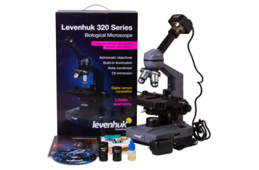 Image of Levenhuk D320L PLUS 3.1M Digital Monocular Microscope, Optical Glass, 40-1600x, 23.2mm, Grey/Black, Middle, 73796