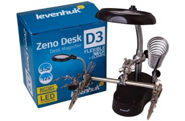 Image of Levenhuk Zeno Desk D3 Magnifier, Black/Silver, Medium 70441