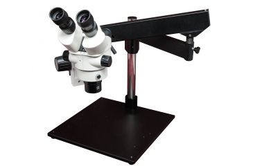 Image of LW Scientific Z4 Binocular Stereo Zoom Microscope on Articulating Arm with Table Base, CREAM Z4M-BZM7-BMAT