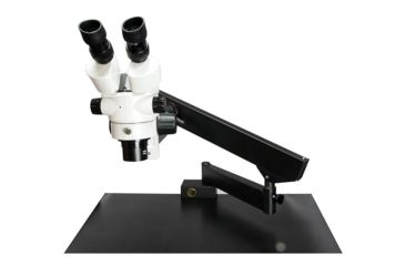 Image of LW Scientific Z4 Trinocular Stereo Zoom Microscope on Articlulating Arm, Clamp Base, CREAM Z4M-TZM7-BMAC