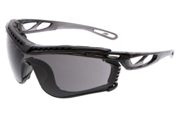 Image of MCR Safety Checklite CL5 Series Safety Glasses, MAX6 Anti-Fog Lens, Removable Closed Cell Foam Gasket, Earplug Retaining Technology, Temples Hold Earplug Cord in Place, Gray, One Size, CL512PF