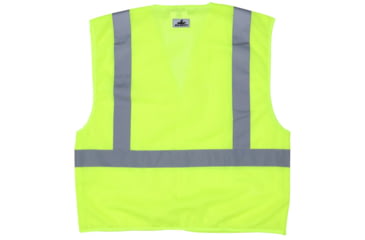 Image of MCR Safety CL2MLX3 Hi Vis Reflective Safety Vest, ANSI Type R Class 2, Mesh with 2in Silver Stripes, Breakaway Design with Hook and Loop Closures, Fluorescent Lime, 3X, CL2MLX3