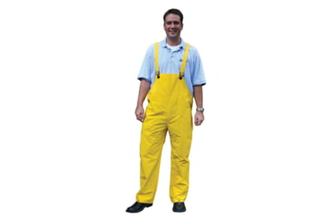 Image of MCR Safety Classic Series Waterproof Rain Pants, .35mm PVC/Poly, Bib Overall Style with Fly Front, Yellow, L, 200BPL