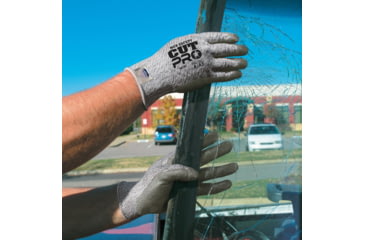 Image of MCR Safety Cut Pro 13 Gauge Dyneema Diamond Technology Shell Cut Resistant Work Gloves, PU Coated Palm and Fingertips, Gray/Salt and Pepper, Small, 9676S