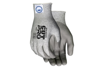 Image of MCR Safety Cut Pro 13 Gauge Dyneema Diamond Technology Shell Cut Resistant Work Gloves, PU Coated Palm and Fingertips, Gray/Salt and Pepper, Small, 9676S