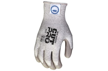 Image of MCR Safety Cut Pro 13 Gauge Dyneema Diamond Technology Shell Cut Resistant Work Gloves, PU Coated Palm and Fingertips, Tan/Salt and Pepper, Small, 9672S