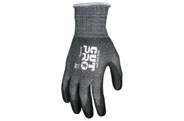 Image of MCR Safety Cut Pro 13 Gauge HyperMax Shell, Cut, Abrasion and Puncture Resistant Work Gloves, PU Coated Palm and Fingertips, Black/Salt and Pepper, Small, 92723PUS