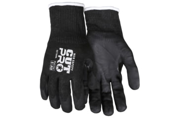 Image of MCR Safety Cut Pro 15 Gauge Hypermax Shell Cut Abrasion and Puncture Resistant Work Gloves, Nitrile Coated Palm and Fingertips, Black, Small, 92735NS