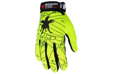 Image of MCR Safety Cut Pro Mechanics Cut and Puncture Resistant Work Gloves, Synthetic Leather Palm and Fingers, Palm Lined with Alycore, Black/Hi-Vis Lime, Medium, ML300AM