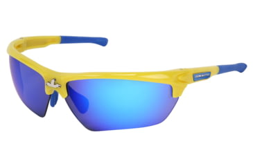 Image of MCR Safety DM1348B Dominator DM3 Series Safety Glasses, Adjustable Wire Core Temples and Nose Piece, Blue Diamond Mirror, One Size, DM1348B