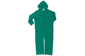 Image of MCR Safety Dominator Series Waterproof Rain Coverall, .42mm PVC/Poly/PVC, Zipper Front Closure and Elastic Inner Sleeves, Green, M, 3881M