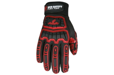 Image of MCR Safety FlexTuff Mechanics Gloves, Synthetic Leather Palm, HyperMax Cut Resistant Liner, Silicone Tire Tread Trip, TPR Back of Hand Protection, Black, Small, FT2906S