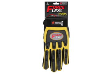Image of MCR Safety ForceFlex Mechanics Gloves Reinforced Clarino Synthetic Leather Palm Mesh with TPR Metacarpal Protection, Gray/Hi-Vis Yellow, Medium, Y200M