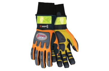 Image of MCR Safety ForceFlex Mechanics Work Gloves, Thinsulate Lined for Warmth, Rough Reinforced Clarino Leather Padded Palm, Wind and Water Resistant, Black and Gold, XX - Large, HV200XXL