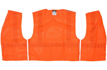 Image of MCR Safety Hi Vis Reflective Safety Vest, ANSI Type R Class 2, Mesh with 2in Silver Stripes, Breakaway Design with Hook and Loop Closures, Fluorescent Orange, XL, CL2MOXL
