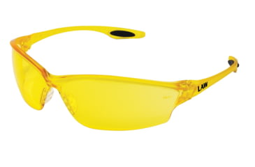 Image of MCR Safety Law LW2 Series Safety Glasses, Soft Secure TPR Nose Piece and Temple Inserts, Amber, One Size, LW214