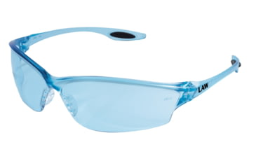 Image of MCR Safety Law LW2 Series Safety Glasses, Soft Secure TPR Nose Piece and Temple Inserts, Light Blue, One Size, LW213