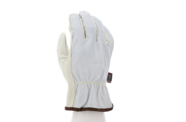 Image of MCR Safety Leather Drivers Work Gloves, CV Grade Cow Grain Palm with Split Leather Back, Keystone Thumb, Beige, Small, 32057S