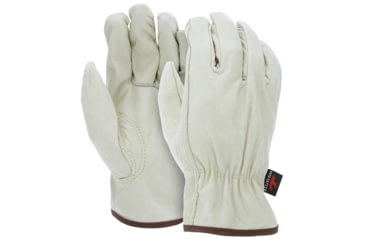 Image of MCR Safety Leather Drivers Work Gloves, Premium Grade Unlined Grain Pigskin, Keystone Thumb, Beige, Medium, 3411M