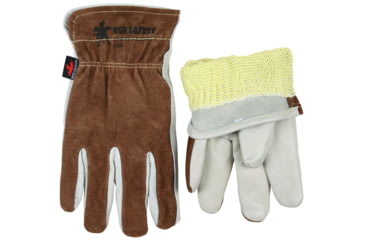 Image of MCR Safety Leather Drivers Work Gloves, Select Grade Cow Grain Leather, Kevlar Lined with Keystone Thumb, Beige, Large, 3204KL