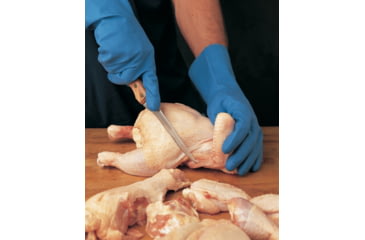 Image of MCR Safety Long Flock Lined Rubber Latex Gloves, 18 mil Thickness, 12in Length, Industry Standard Grade, Blue, Medium, 5280B