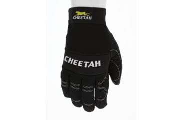 Image of MCR Safety Mechanics Gloves, Synthetic Leather Palm with Gel Pad, Adjustable Hook and Loop Wrist Closure, Reinforced Finger Tips and Thumb Crotch, Black, Medium, 935CHM