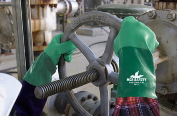 Image of MCR Safety NeoMax Series Neoprene Coated Work Gloves, Double Dipped Sandy Texture, 12in Length Fully Coated, Brushed Interlock Lining, Green, X - Large, 6912XL