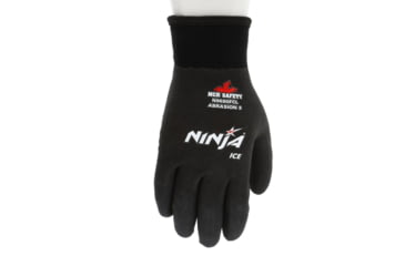 Image of MCR Safety Ninja Ice Insulated Work Gloves, 15 Gauge Nylon with Acrylic Terry Interior, Fully Coated with HPT, Black/Black, Large, N9690FCL