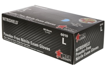 Image of MCR Safety NitriShield Disposable Gloves, Premium 4 mil Nitrile, Medical Grade, Textured Grip and Powder Free, Blue, Small, 6010S