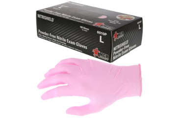 Image of MCR Safety Nitrishield Disposable Nitrile Gloves, Premium 4 mil Nitrile, Medical Grade, Textured Grip and Powder Free, Pink, Small, 6010PS