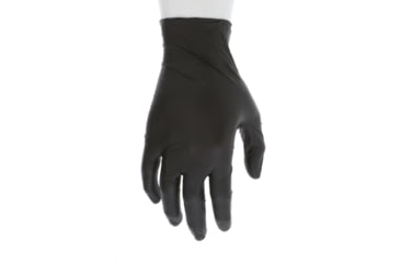 Image of MCR Safety NitriShield Stealth Disposable Nitrile Gloves, Powder Free Industrial Food Service Grade, 9.5in Length, 3 mil Thickness, Black, Large, 6060L