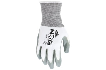 Image of MCR Safety NXG Work Gloves, 10 Gauge Cotton Polyester Shell, Latex Palm and Fingertips, Blue/White, Large, 9680L