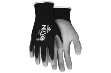 Image of MCR Safety NXG Work Gloves, 15 Gauge Nylon Shell, PU Palm and Fingertips, Gray/Black, X - Large, 96695XL