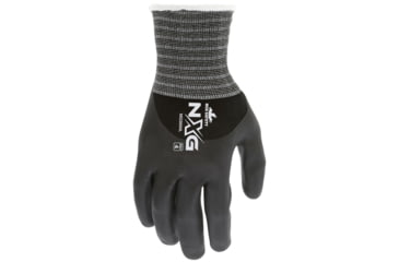 Image of MCR Safety NXG Work Gloves, 15 Gauge Nylon Spandex Shell, Bi-Polymer Coated Palm, Fingers, and Over Knuckles, Nitrile Dotted Palm, Black, X - Large, MG9694XL