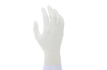 Image of MCR Safety SensaTouch Disposable Latex Gloves, Powder Free Industrial Food Service Grade, 9.5in Length, 5 mil in Thickness, White, X - Large, 5055XL