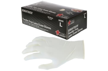 Image of MCR Safety SensaTouch Disposable Latex Gloves, Powder Free Medical Grade, 9.5in Length, 5 mil Thickness, White, X - Large, 5045XL