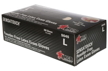 Image of MCR Safety SensaTouch Disposable Latex Gloves, Powder Free Medical Grade, 9.5in Length, 5 mil Thickness, White, X - Large, 5045XL