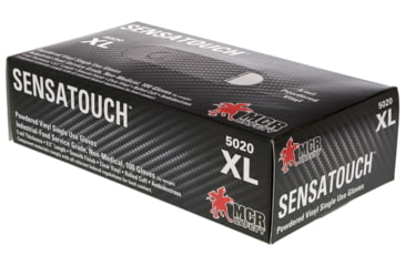 Image of MCR Safety SensaTouch Disposable Vinyl Gloves, Powdered Industrial Grade, 9.5in Length, 5 mil Thickness, Clear, Large, 5020L