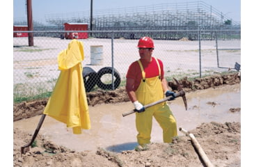 Image of MCR Safety Squall Series 3 Piece Waterproof Rain Suit - Jacket, Detachable Hood and Bib Pants, .20mm PVC Rainwear, Yellow, 4X, O703X4