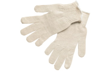 Image of MCR Safety String Knit Work Gloves, 7 Gauge Regular Weight, 70% Cotton/30% Polyester, Hemmed Cuff, Natural/White, Medium, 9500M