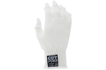 Image of MCR Safety Survivor 7 Gauge Fingerless Cut Resistant Work Gloves, Light Weight and Cool, White, X - Small, 9349XSD