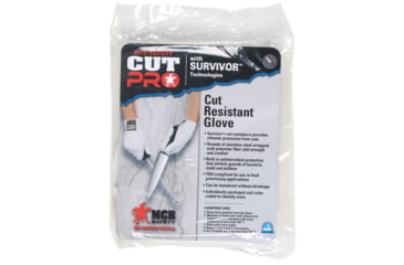 Image of MCR Safety Survivor 7 Gauge Regular Weight Cut Resistant Work Gloves, Light Weight and Cool, White, X - Small, 9345XSD