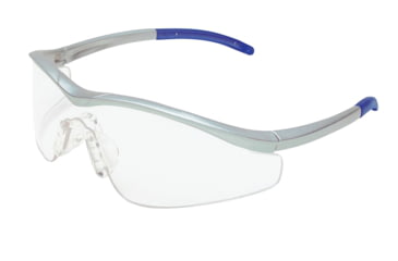 Image of MCR Safety T1 Series Safety Glasses with UV-AF Anti-Fog Lens Coating, Hybrid Temple Design, Clear/ Frame Steel, One Size, T1140AF