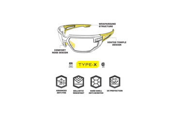 Image of Mechanix Wear VXF20AJPU Type-X Safety Glasses Medium Anti-Scratch Gray Frame