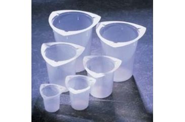 Image of Medegen Medical Tri-Pour Graduated Disposable Beakers, Case of 500, Polypropylene Caps, PL5930-250
