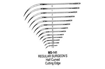 Image of Miltex Instrument Reg Surg Ndls 1/2 Cut #8 PK12 MS141-8