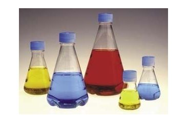 Image of Nalge Nunc Disposable Erlenmeyer Flasks with Vented Closure, PETG, Sterile, NALGENE 4116-0125 Baffled Bottom Flasks