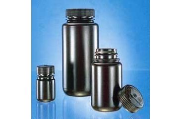 Image of Nalge Nunc Laboratory Bottles, Amber, High-Density Polyethylene, Wide Mouth, NALGENE 2106-0001